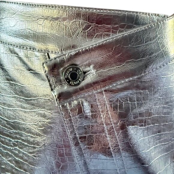 Torn By Ronny Kobo NWT Silver Metallic Faux Leather Croc Embossed Wrap Silver 8 - Picture 6 of 13